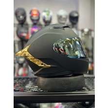 865 Mat Siyah Gold Vizör Kapalı Kask