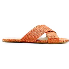 Hasır Örgü Turuncu Barefoot Terlik