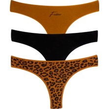 Dominant 3'lü Brazılıan Leopar Desenli Külot Set