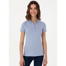 U.s. Polo Assn. Mavi Kadın Slim Fit Polo T-Shirt TP0125