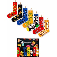 7'li Carnaval Renkli Tasarım Çorap Set 1027