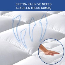 Yatak Pedi Yatakşiltesi Full Kenar Fitted 400 gr Iç Dolgusu Silikon Elyaf Uyku Pedi Yatak Koruyucu