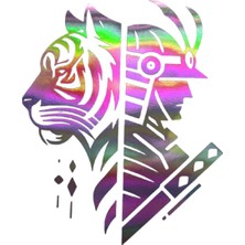 Meristeed Hologram Aslan Asker Model Sticker – Işık Vurunca Renk Değiştirir – Modifiye Dekarasyon Sticker Araç % Kask Uyumlu,düz ve