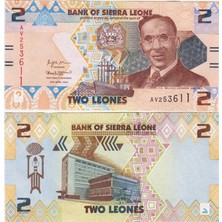 Banknoting Sierra Leone 2 Leone 2022 Çil Kondisyon.