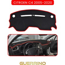 Cıtroen C4 2005-2020TORPİDO Koruma Halısı Kırmızı Kenar