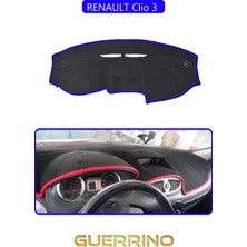 Renault Clio 3 Torpido Koruma Halısı Mavi Kenar