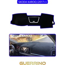 Skoda Karoq 2017+TORPİDO Koruma Halısı Mavi Kenar