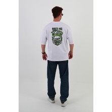 Race-Ho-Oversize Tişört | Sırt Baskılı – Minimal Göğüs Desenli Unisex Tshirt