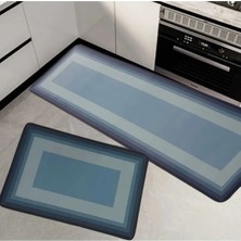 Şık Tasarım Su Emici Banyo Mutfak Kaymaz Tabanlı Paspas 156X38 cm Takım 38X58 cm Yazısız Model M-61