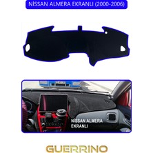 Nissan Almera Ekranlı 2000-2006TORPİDO Koruma Halısı Mavi Kenar