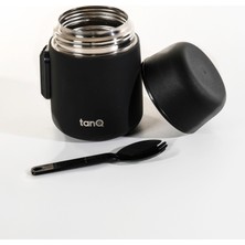 Tanq Ömür Boyu Garantili Bento Paslanmaz Çelik Yemek-Mama Termosu Midnihgt Black 0.50 Lt- (17 Oz)