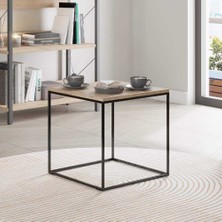 adore mobilya Profile Köşe Sehpa - Açık Ceviz (Tori) 50X52X50 cm (Gxyxd)