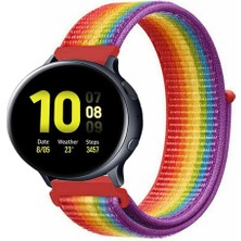 Tagomoon Samsung Galaxy Watch Active 2 40MM / 44MM Akıllı Saat Uyumlu Spor Kumaş Desenli Cırt Cırtlı Kordon Kayış