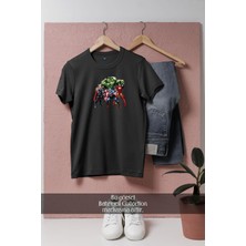 Oversize Thor, Captain America, Iron-Man And Hulk  Tasarımlı Unisex T-Shirt