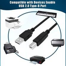 1.5 Metre USB 2.0 - Pd Yazıcı Kablosu A Erkek - B Erkek Kablo Kordonu Veri Aktarımı Ana Bilgisayar Kablosu 1.5m Hp Officejet Laserjet Envy Canon Pixma Kablosu