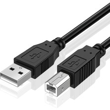 1.5 Metre USB 2.0 - Pd Yazıcı Kablosu A Erkek - B Erkek Kablo Kordonu Veri Aktarımı Ana Bilgisayar Kablosu 1.5m Hp Officejet Laserjet Envy Canon Pixma Kablosu