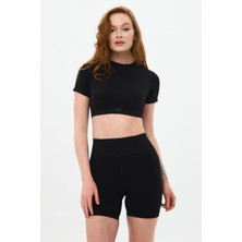 Oishii Aozora Sport Aktif Spor Mini Şort Siyah