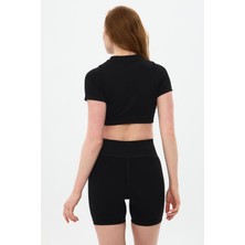 Oishii Aozora Sport Aktif Spor Mini Şort Siyah