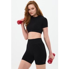Oishii Aozora Sport Aktif Spor Mini Şort Siyah