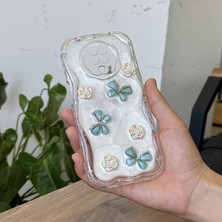 Xiaomi Redmi Note 9s Uyumlu Kılıf Zebana Floral Silikon Kılıf Yeşil