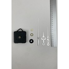 Mooclock Saat Mekanizması, Akar Sessiz Duvar Saati Mekanizma, 14 mm Şaft, Akrep-Yelkovan-Saniye-(Askılı)Kısa