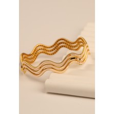 ÇGK KUYUMCULUK Ajda Yaldızlı Altın Bilezik CGKKLP0127