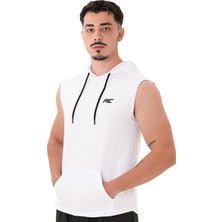 Musclecloth Training Kapüşonlu Kolsuz T-Shirt Beyaz