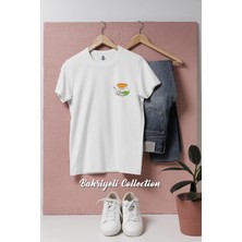 Oversize Yeşil Çay Cep Tasarımlı Unisex T-Shirt