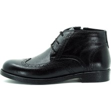 Costo Shoes CS202 Siyah Dana Derisi Sıcak Astarlı  Rahat Şık Taban Büyük Numara Erkek Bot