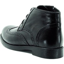 Costo Shoes CS202 Siyah Dana Derisi Sıcak Astarlı  Rahat Şık Taban Büyük Numara Erkek Bot
