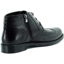 Costo Shoes CS202 Siyah Dana Derisi Sıcak Astarlı  Rahat Şık Taban Büyük Numara Erkek Bot