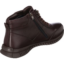 Costo Shoes AG7044 Kahve Büyük Numara Dana Derisi Rahat Geniş Kalıp Erkek Bot 45