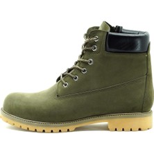 Costo Shoes Haki Nubuk Timberland Stil Kışlık Büyük Numara Erkek Bot Sıcak Astar Rahat Geniş Kalıp 48