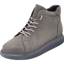 Costo Shoes   Gri Nubuk  Büyük Numara Dana Derisi Rahat Geniş Kalıp Erkek Bot