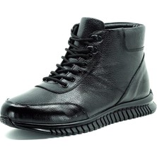 Costo Shoes AG7044 Siyah Büyük Numara Dana Derisi Rahat Geniş Kalıp Erkek Bot 46