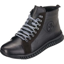 Costo Shoes BRK2103 Siyah Büyük Numara Dana Derisi Rahat Geniş Kalıp Erkek Bot 47