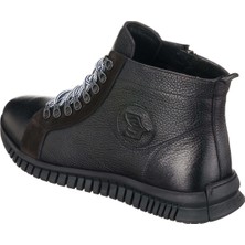 Costo Shoes BRK2103 Siyah Büyük Numara Dana Derisi Rahat Geniş Kalıp Erkek Bot 47