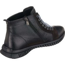 Costo Shoes BRK2103 Siyah Büyük Numara Dana Derisi Rahat Geniş Kalıp Erkek Bot 47