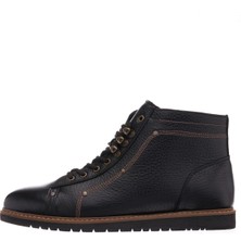Costo Shoes  Siyah Crazy Yağlı Termo Taban Büyük Numara Dana Derisi Rahat Geniş Kalıp Üst Kalite Erkek Bot