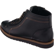 Costo Shoes  Siyah Crazy Yağlı Termo Taban Büyük Numara Dana Derisi Rahat Geniş Kalıp Üst Kalite Erkek Bot