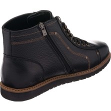 Costo Shoes  Siyah Crazy Yağlı Termo Taban Büyük Numara Dana Derisi Rahat Geniş Kalıp Üst Kalite Erkek Bot
