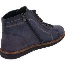 Costo Shoes  Lacivert Crazy Yağlı Termo Taban Büyük Numara Dana Derisi Rahat Geniş Kalıp Üst Kalite Erkek Bot