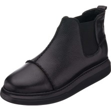 Costo Shoes Siyah Büyük Numara Dana Derisi Rahat Geniş Kalıp Erkek Bot