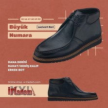 Costo Shoes 45 - 46 - 47 - 48 -49 - 50  ZU0106 Siyah Deri  Büyük Numara Dana Derisi Rahat Geniş Kalıp Erkek Bot