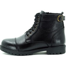 Costo Shoes EF703 Siyah Dana Derisi El Işçiliği Rahat Geniş Kalıp Özel Seri Erkek Bot