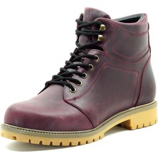 Costo Shoes Cyn 2022  Bordo Crazy Deri Büyük Numara Erkek Bot Özel Crazy Yağlı Deri