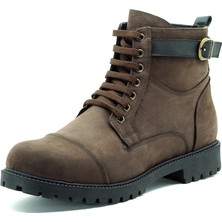 Costo Shoes EF703 Kahve Dana Nubuk El Işçiliği Rahat Geniş Kalıp Özel Seri Erkek Bot