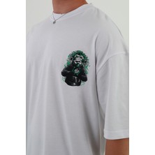 Punkyou-Oversize Tişört | Sırt Baskılı – Minimal Göğüs Desenli Unisex Tshirt