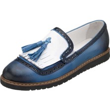 Costo Shoes AG1017 Saks Mavi Büyük Numara  Erkek Ayakkabısı Geniş Kalıp