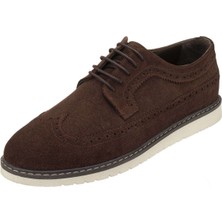 Costo Shoes NRM1242 Kahve Süet Büyük Numara Dana Derisi Rahat Geniş Kalıp Erkek Ayakkabı